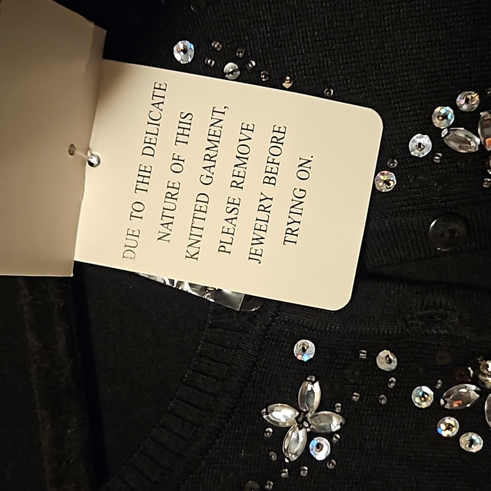 Croft & Barrow Rhinestone Embellished Sweater - Picture 6 of 9
